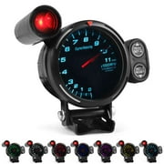 3.5 80mm Tachometer Gauge High Speed Stepper Motor RPM Rev Counter 7 Color LED