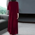 thumbnail image 6 of OSFVNOXV Fall Wedding Guest Dress for Women Long Sleeve Velvet Maxi Dress Loose Fit Shift Dress for Evening Birthday Party, 6 of 7