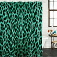 thumbnail image 2 of Green Leopard Print Shower Curtain, Waterproof Shower Curtains for Bathroom, Farmhouse Abstract Animal Patterned Washable Fabric Bathtub Curtain Set Bath Decor with 12 Hooks 72"x78", 2 of 8