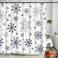 thumbnail image 3 of Winter Christmas Snowflake Shower Curtain, Xmas New Year Flakes Frost Holiday Cloth Fabric Shower Curtains for Bathroom Decor Durable Polyester Waterproof Set with 12 Hooks, 72x72 inches, 3 of 6