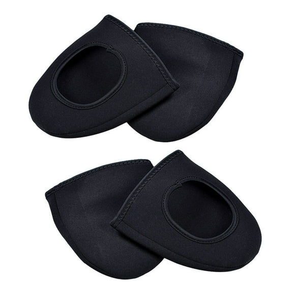 2 Pairs Cycling Shoes Covers Warm Windproof Safe Riding Half Shoe Cover Overshoes for Rider - Free Size (Black)