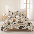 thumbnail image 3 of Queen Quilt Set 90''x96'', Western Cowboy Lightweight Summer Bedspread Coverlet Set with 2 Pillow Shams, Country Vintage Art Boots Desert Breathable All Season Quilt Bedding for Bedroom/Guest Room, 3 of 9
