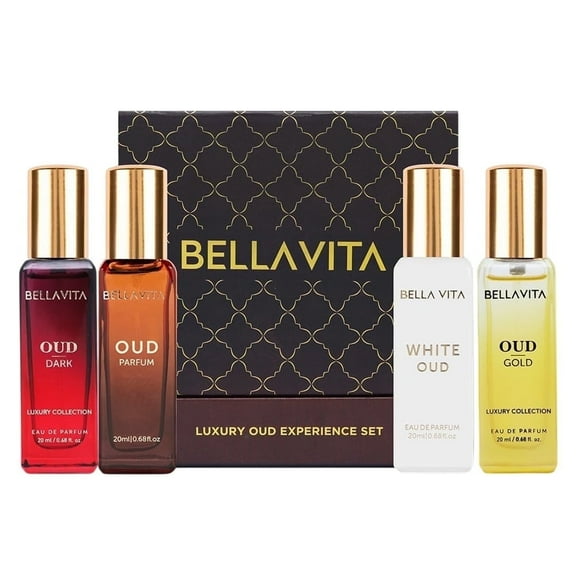 BELLAVITA Luxury Oud Set, Perfume Gift Sets for Women and Men, 4 pc