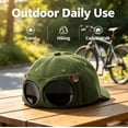 thumbnail image 4 of Men's Korean-Style Pilot Baseball Cap, Aviator Goggle Hat with Curved Visor, Cotton Canvas Sun Protection Cap for Spring Summer Green, 4 of 6