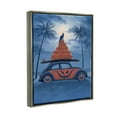 thumbnail image 3 of Stupell Industries Spooky Tropical Beach Pumpkin Car Holiday Painting Gray Floater Framed Art Print Wall Art, 3 of 6