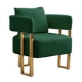 thumbnail image 5 of Ts Modern Decorative Chair,Living Room Side Chair with Gold Metal Legs,No Wheels,Suitable for Dressing Area,Reception Room,Office,Teddy Fleece Upholstered Metal Foot Sofa 1Pc Green,Green Teddy, 5 of 8