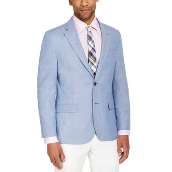 Nautica Mens Modern fit Sport Coat Blazer 42 R Light Blue Solid Stretch