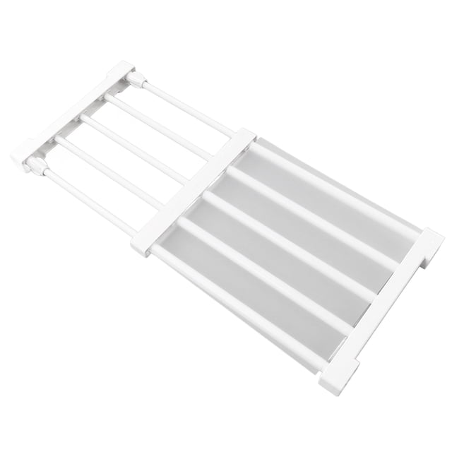Shelf Dividers,PP Steel Tube Closet Tension Shelf Expandable Nail Free Wardrobe Cupboard Divider Storage Rack