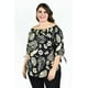 thumbnail image 1 of Blusa escote campesino Roman Fashion /Tallas Extras, 1608 (Negro /Beige) negro 42, 1 of 7