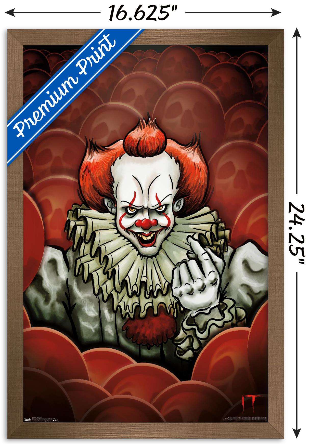 IT - Brandon Yarwood Illustration Wall Poster, 14.725" x 22.375", Framed