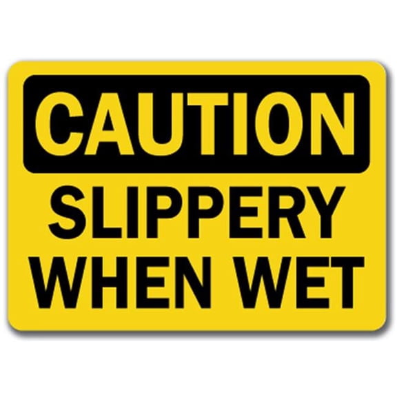 SignMission CS-Slippery 10 x 14 in. Caution Slippery When Wet OSHA Sign