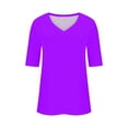 thumbnail image 5 of SDNall Summer Tops for Women 2024 Fashion Tees Casual V-Neck Loose Cute T Shirt 1/2 Sleeve Ladies Top (Purple,Sizes:S-3XL), 5 of 9