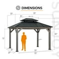 thumbnail image 4 of Sunjoy Outdoor Gazebo 10 X 12 ft. 2-tier Hardtop Grey Cedar Framed Gazebo with Steel Hardtop, 4 of 12