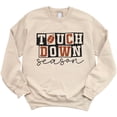 thumbnail image 7 of Faux Glitter Touchdown Season Sweatshirt for Girls, Teens, and Women Fall Football Pullover Sand Sweatshirt Adult X-Large, 7 of 7