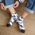 thumbnail image 3 of Fuzoiu Navy Blue Anchor Print Adult Socks, Crew Moisture-wicking Socks, Unisex Cushion Crew Socks,Casual Sports Ankle Socks, 3 of 7