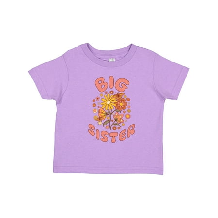 

Inktastic Big Sister Retro Vintage Flowers Gift Toddler Toddler Girl T-Shirt