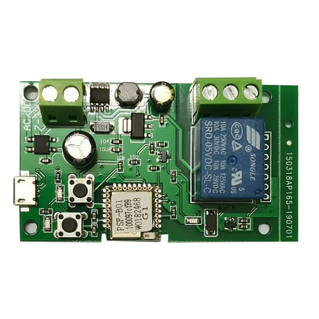 Tignapoo Smart WiFi Switch Module 1CH-DC5V/7-32V with Remote Control, Inching/Self-Locking Modes, Compatible with Google Home, Alexa, and IFTTT, Ideal for Home Automation and Scheduling