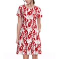 thumbnail image 1 of Easygdp Bloody Hand 2 para Vestido Transpirable de Mujer, Vestido Suelto de Manga Corta con Pliegues y Bolsillos para el Verano, 1 of 6