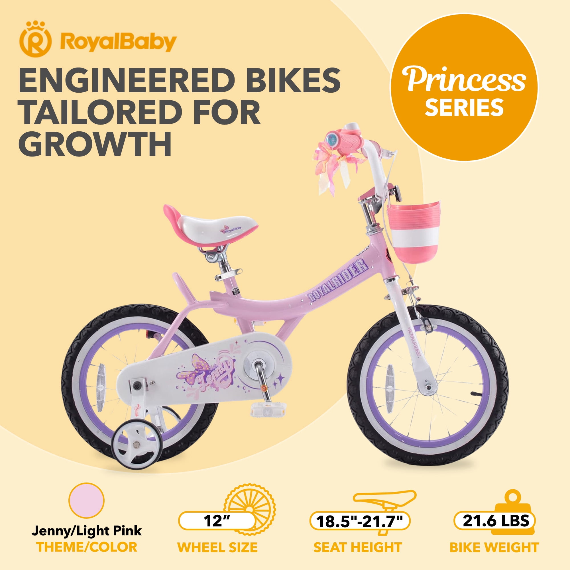 RoyalBaby Jenny Girls' 12" Training Wheel Bicycle