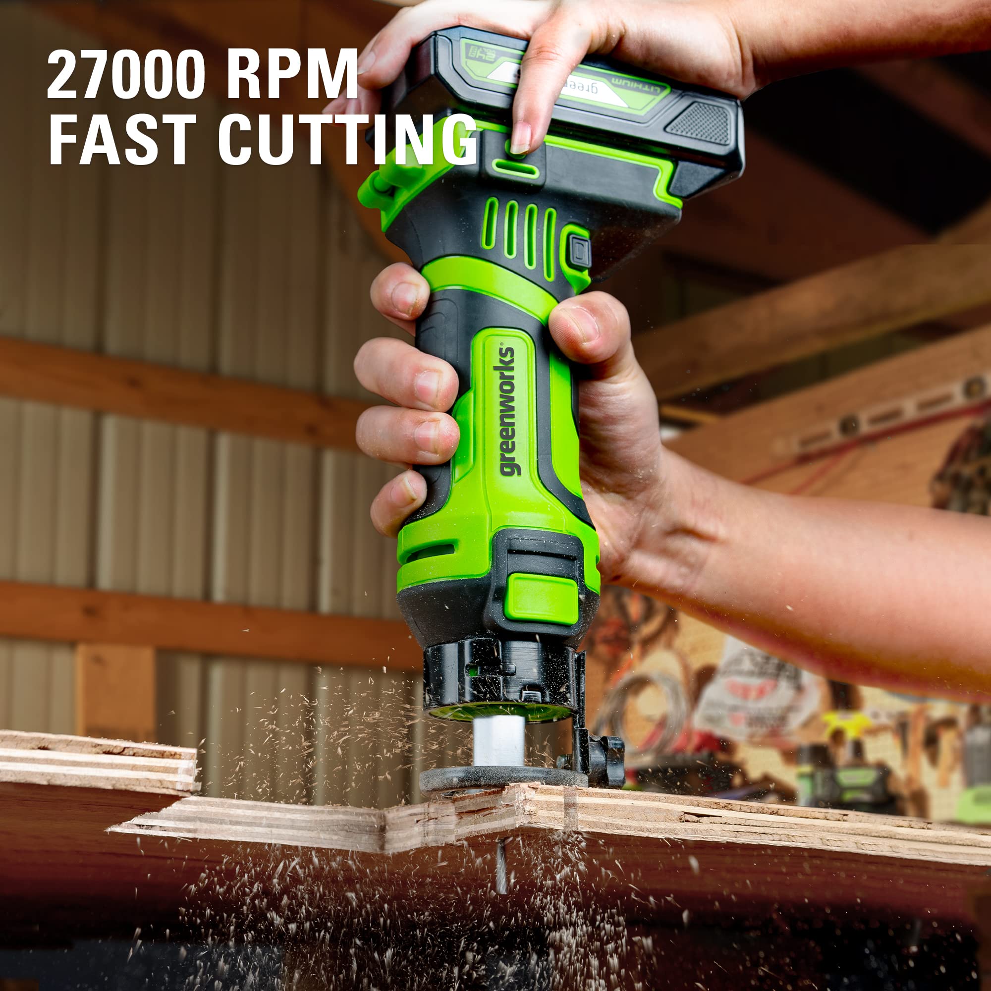 Greenworks 24v Speed Saw Rotary Cut Tool, 2Ah Battery and Charger Included - image 3 of 7