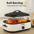 thumbnail image 4 of Sunvivi 14 Quart Electric Roaster with Self-Basting Lid, Removable Pan and Rack, Stainless Steel, White, 4 of 7