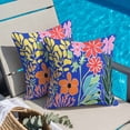 thumbnail image 5 of Spring Flower Throw Pillow Cover Abstract Watercolor Floral Plant Line Cotton Linen Cushion Cover Throw Pillow Case with Invisible Zipper for Couch Sofa Bed Chair Car 16x16 Inch, 5 of 14