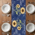 thumbnail image 6 of You Are My Sunshine Table Runner - 48 Inch Long, Kitchen Dining Table Runner Dresser Scarves, Yellow Sunflowers Cute Bees Heart Blue Farmhouse Decor for Coffee Tables Wedding Party Banquet, 6 of 8