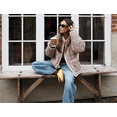 thumbnail image 4 of Women's Cropped Puffer Jacket Floral Print Quilted Puffer Jackets Open Front Lightweight Short Jacket Trendy, 4 of 6
