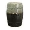 CC Home Furnishings 20" Earth Toned Ceramic Garden Stool with Intricate Cut Out Design