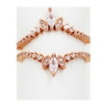 thumbnail image 6 of Uloveido Rose Gold Plated 2 PC Enhancer Ring Set for Women, 925 Silver Engagement Band Cubic Zirconia for Halo Solitaire Ring (size 10), 6 of 7