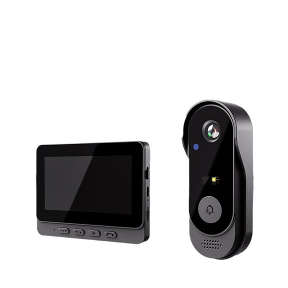 HD Smart Video Doorbell with Indoor Monitor,IP65 Waterproof & Night Vision for Home Security