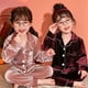 thumbnail image 4 of Conjunto de Pijamas de terciopelo Coral para niños y niñas, ropa de dormir de franela cálida de manga larga, traje de año nuevo para el hogar, Navidad, Invierno, 4 of 4