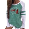 thumbnail image 2 of Azrian Womens Tops,Women's Fashion Printed Loose T-shirt Long Sleeves Blouse Round Neck Casual Tops, 2 of 5