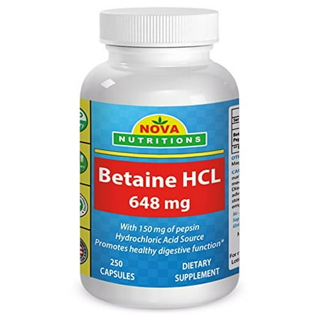 - Nova Nutritions Betaine HCL 648 mg 250 Capsules