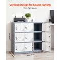 thumbnail image 3 of KFFKFF 9 Doors Metal Locker, Lockable Steel Storage Cabinet, 66 lbs Loading Capacity, 2 Keys for Each Door, 3 Tiers Employee Lockers, Gray, 3 of 9