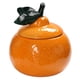 thumbnail image 1 of Tarro de cerámica con tapa, bote decorativo para té, centro de mesa creativo, tarro grande de cerámica naranja para encimera de cocina, bote de cocina, 1 of 7