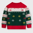 thumbnail image 7 of Staki Cute Christmas Sweater Kids Boys Christmas Sweaters Holiday Unisex Sweater Crewneck Xmas Knit Reindeer Snowflakes Pullover(Red,3-4 Years), 7 of 7