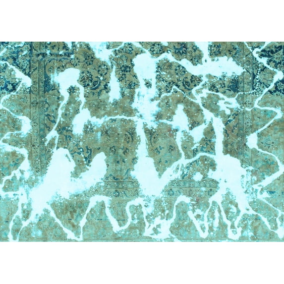 Ahgly Company Indoor Rectangle Abstract Light Blue Modern Area Rugs, 4' x 6'
