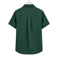 thumbnail image 6 of Dazajoo Women's Plus Size Oversized Button Down Shirts Short Sleeve Linen Blouses Business Casual Pleated Tops,Green,XXXXXL, 6 of 7
