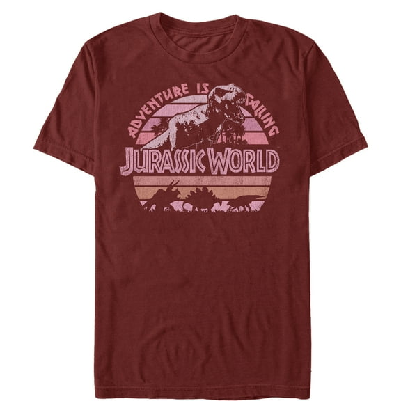 Men's Jurassic World Retro Adventure is Calling  Graphic Tee Cardinal X Large