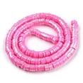 thumbnail image 3 of 10 strand Handmade Polymer Clay Beads Strands Pearlized Disc/Flat Round Heishi Beads Flamingo 6mm Hole: 1.5mm 15.75''(40cm) Polymer Clay, 3 of 7