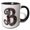 Black/White, variant on 3drose, Pretty Image of Ruby Jeweled Monogram Letter B, 15oz Two-tone Red Mug