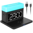 thumbnail image 4 of Wireless Charger 3 in 1 TeqHome Fast Charging Station Dock with Digital Alarm Clock and Dimmable Colorful Night Light Fit for iPhone 14/13/12/11/Pro Max/iWatch/AirPods, 4 of 8