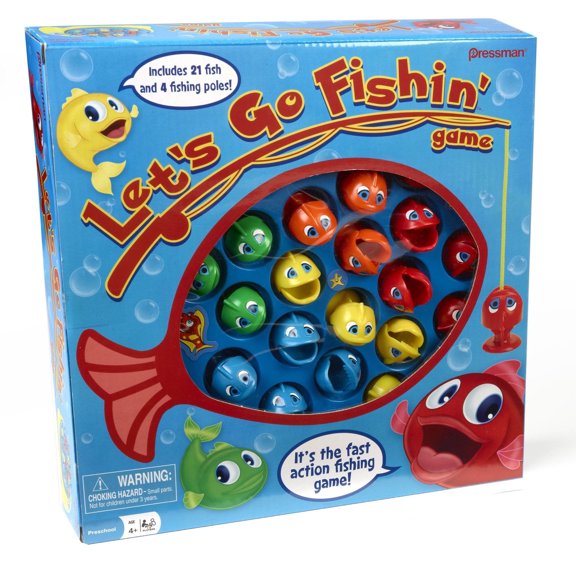 Let's Go Fishin' Game by Pressman - The Original Fast-Action Fishing Game!, 1-4 players Let's Go Fishin'