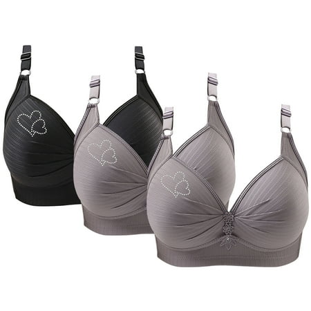 Xdegoge Sales Today Clearance 3 Pack High Impact Sports Bras for Women Multipack Push Up Wireless Bra Lounge Full Coverage Bras Adjustable Strap Everyday Bras Brasieres Para Mujer Online Sales