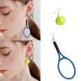 thumbnail image 2 of Pendientes Serie Deportiva Tenis Personalidad Estéreo Doble Cara Moda Pendientes Asimétricos Exagerados, 2 of 8