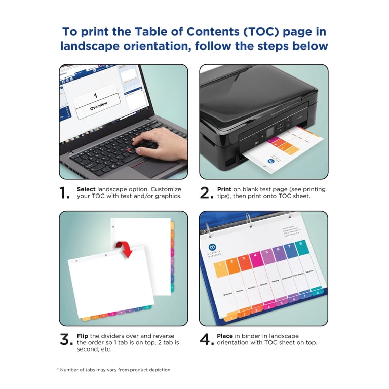 Avery Ready Index Dividers, 8 Tabs, Customizable TOC photo 7