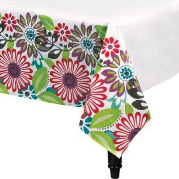 Modern Floral Paper Table Cover (1ct)