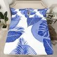 thumbnail image 2 of Homewish Botanical Plants Leaves 4 Pieces Queen Sheet Sets For Children Teens Adults,Minimalist Mid Century Ultra Soft Flat Sheet,Abstract Stripes Lines Queen Fitted Sheet,Ultra Soft Home Decor, 2 of 7
