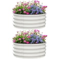 thumbnail image 1 of Kit de 2 Camas de Jardín Elevadas Redondas – 4x4x1 Pie – Acero Galvanizado – Macetero Resistente – Hierbas, Vegetales y Flores – Beige – Garvee, 1 of 9